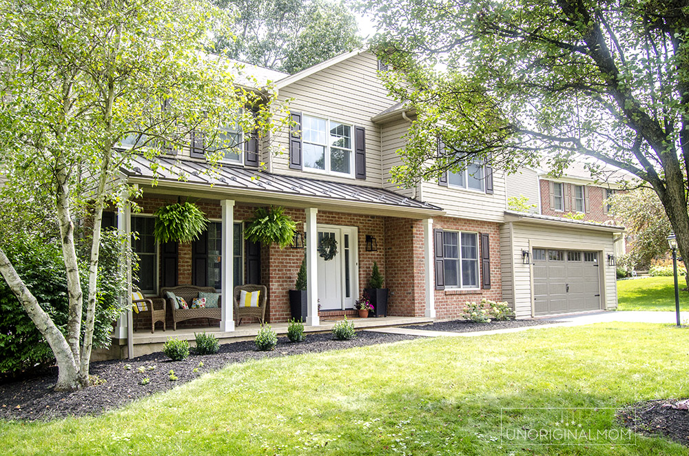 90s colonial exterior renovation - front porch