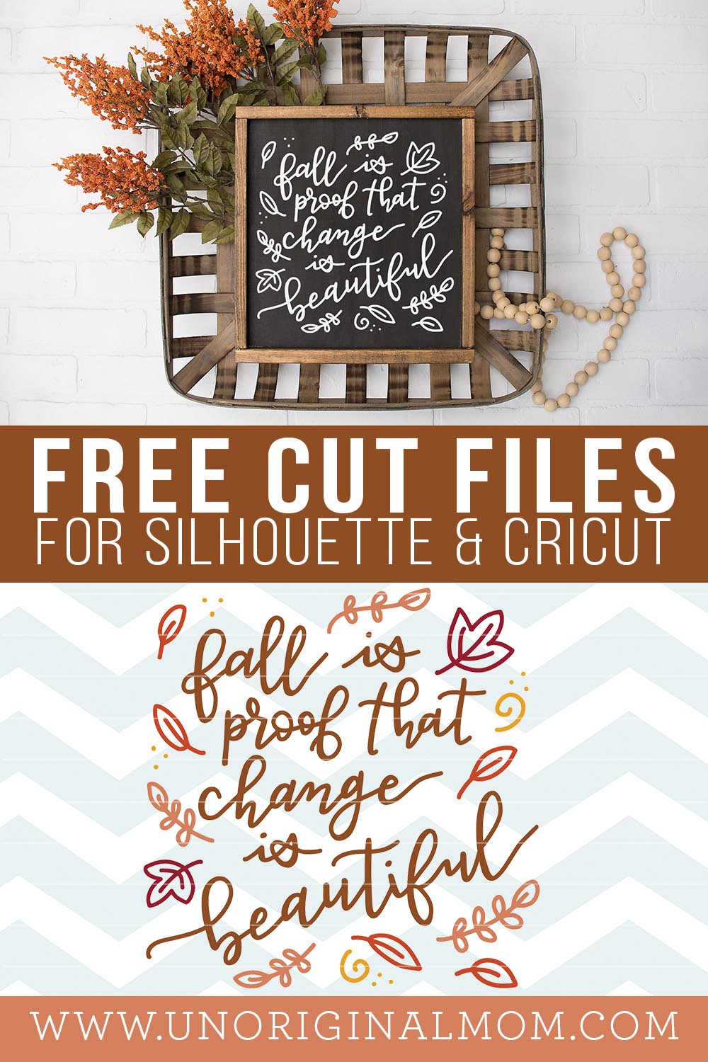 Free Fall Sign SVGs - Hand lettered "Fall is Proof That Change is Beautiful" sign design in SVG and .studio format