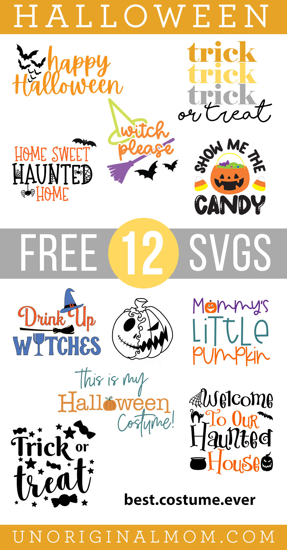 Free Halloween SVGs for Cricut and Silhouette, perfect for DIY Halloween tshirts and tote bags!