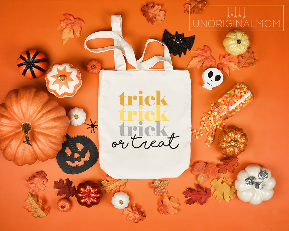 Free Trick or Treat SVG for Cricut and Silhouette! Love this retro typography look for a DIY Halloween tshirt or tote bag.