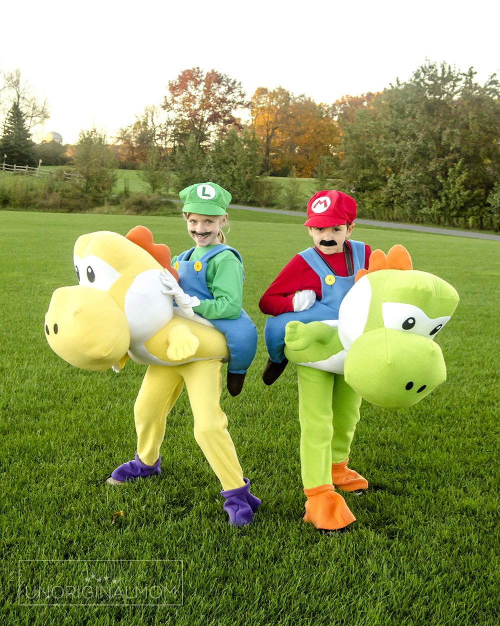 Epic handmade mario riding yoshi and luigi riding yoshi halloween costumes!