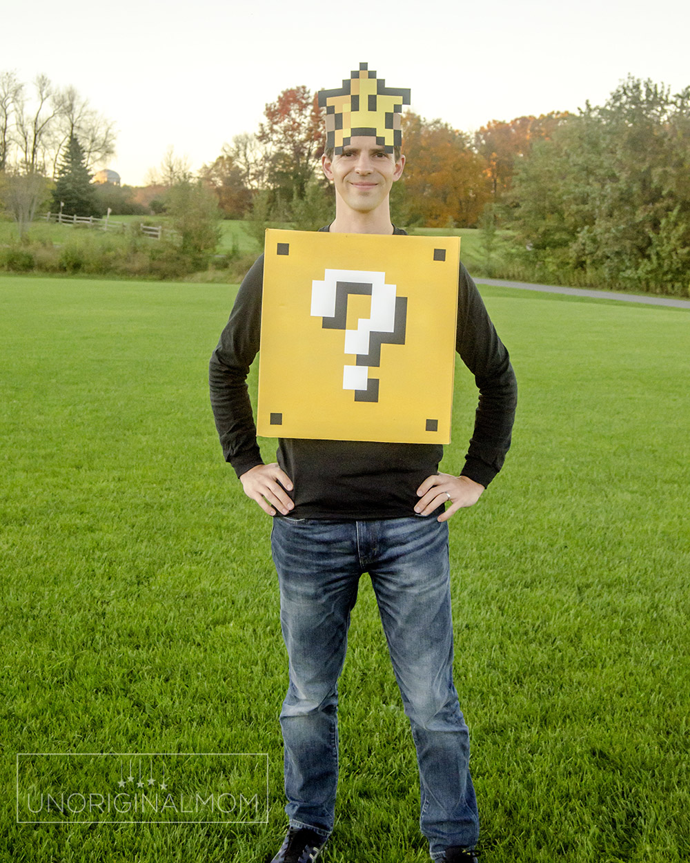 DIY mario question mark block costume